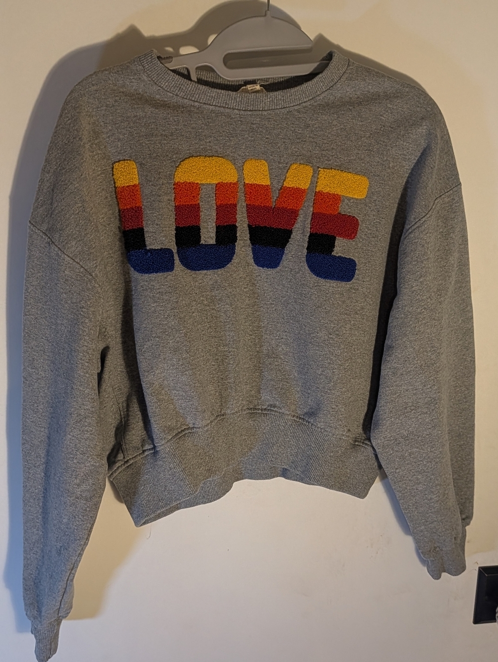 Jessica Simpson Grey Ribbed Sweatshirt with Script Label